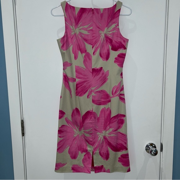 Jones New York Spring Pink Floral Sheath Dress Size 6 - Picture 2 of 13